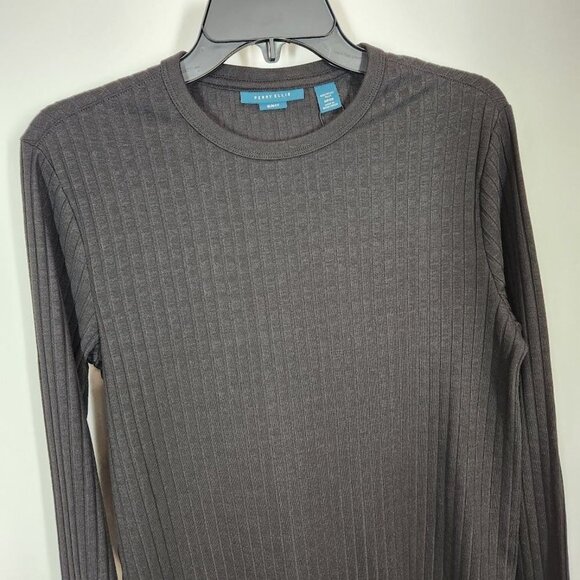 NWT Perry Ellis Vertical Stripe Sweater in Black Size Small - Picture 2 of 7